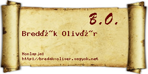Bredák Olivér névjegykártya